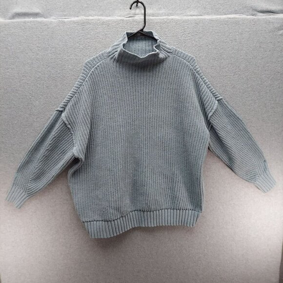 Aerie S/P Womens Blue Knit Turtleneck Sweater - Picture 1 of 3